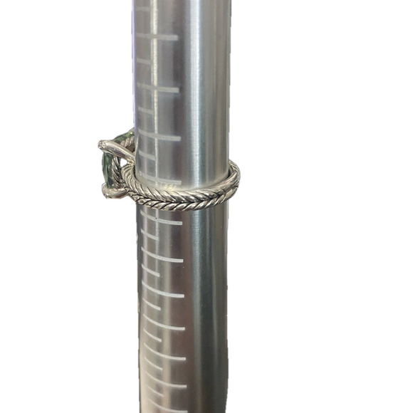 David Yurman Ring Prasiolite Silver with Pave Diamonds - Picture 2 of 13